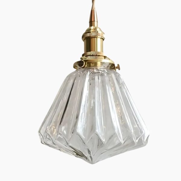 Lustre année 30 luxueux en verre sur fond gris