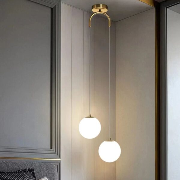 Boule verre lustre moderne