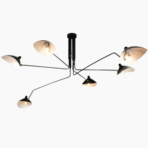 Lustre araignée nordique à 6 têtes sur fond gris