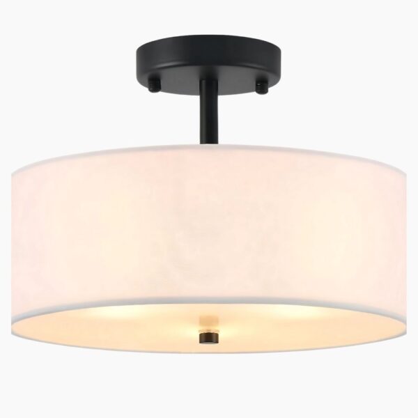 Lustre beige et circulaire en soie sur fond gris