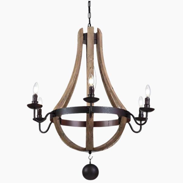 Lustre bougie rétro et naturel sur fond gris
