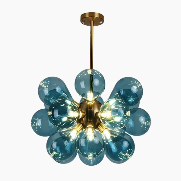 Lustre chambre ado moderne en verre sur fond gris