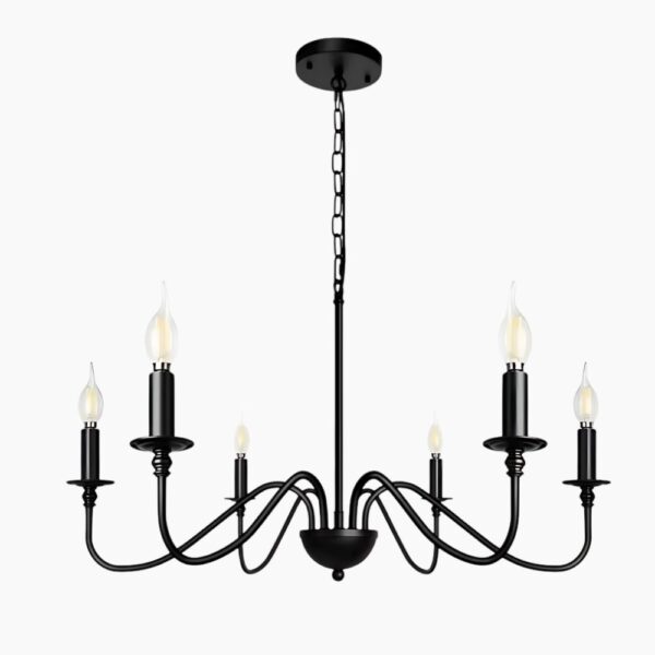 Lustre chandelier américain en fer sur fond gris