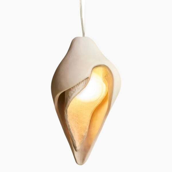 Lustre wabi sabi design coquillage sur fond gris