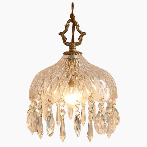 Lustre cristal design rétro sur fond gris