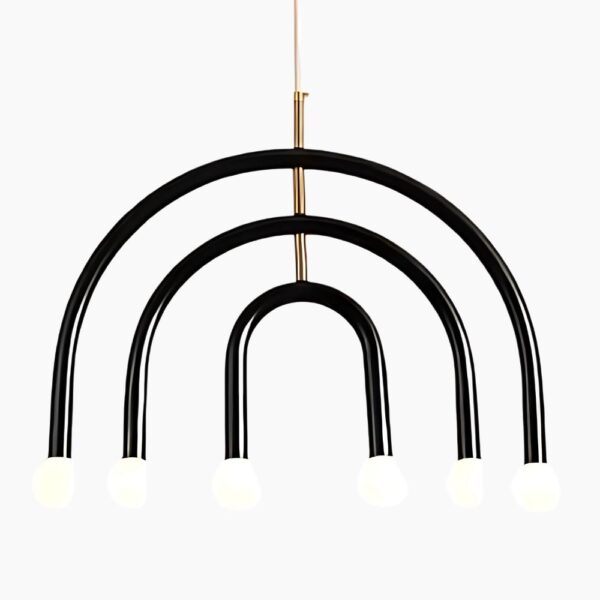 Lustre cylindrique arc en ciel sur fond gris