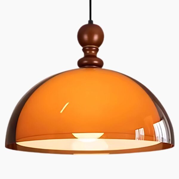 Lustre marron translucide et épuré sur fond gris