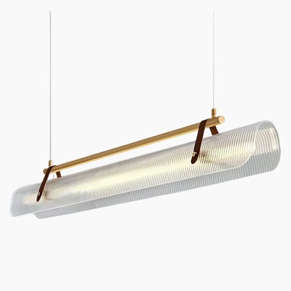 Lustre minimaliste en acrylique sur fond gris