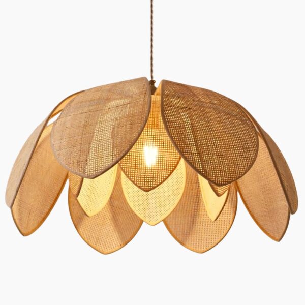 Lustre naturel au design de fleur sur fond gris