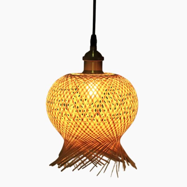 Lustre paille moderne sur fond gris