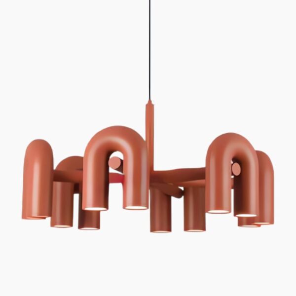 Lustre terracotta créatif et nordique sur fond gris