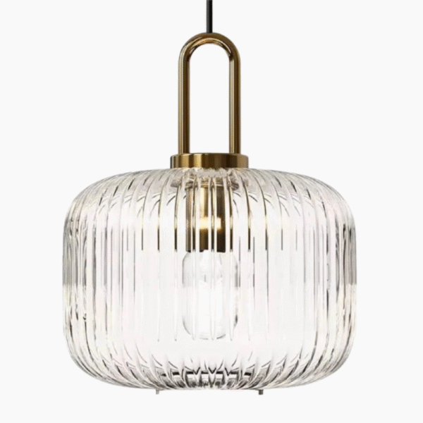 Lustre verre design japonais sur fond gris