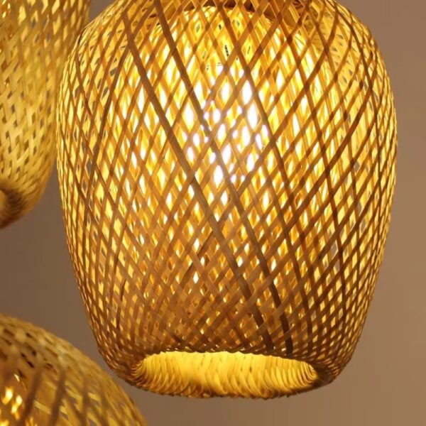 Lustre 3 suspensions artisanal en bambou