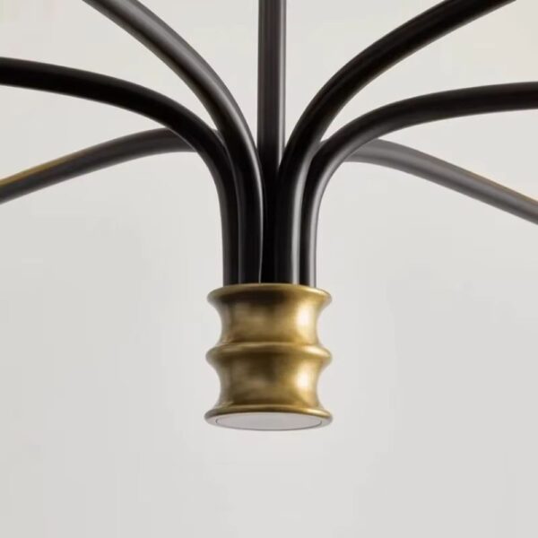Lustre abat jour rétro à 6 têtes