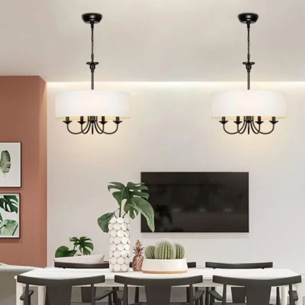 Lustre abat jour vintage en fer