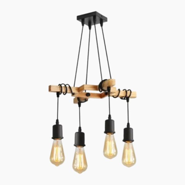 Lustre ampoule design industriel sur fond blanc
