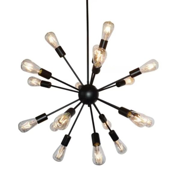 Lustre ampoule géante forme étoile sur fond blanc