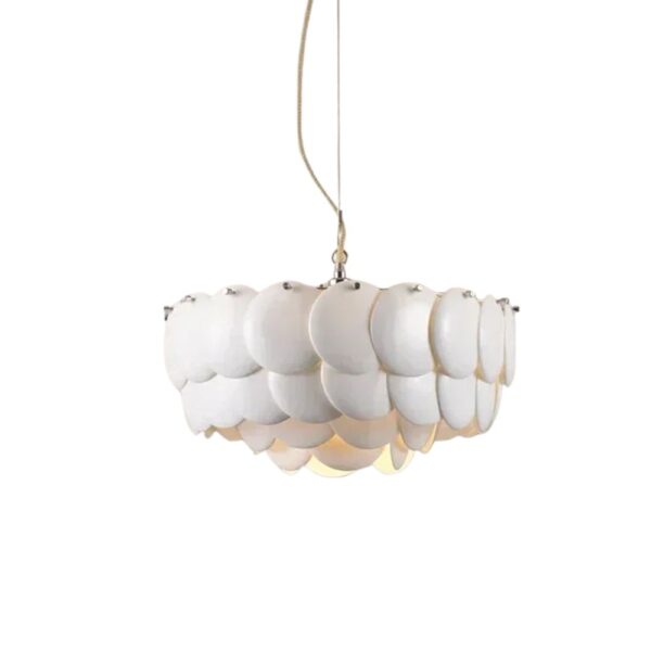 Lustre année 50 en céramique sur fond gris