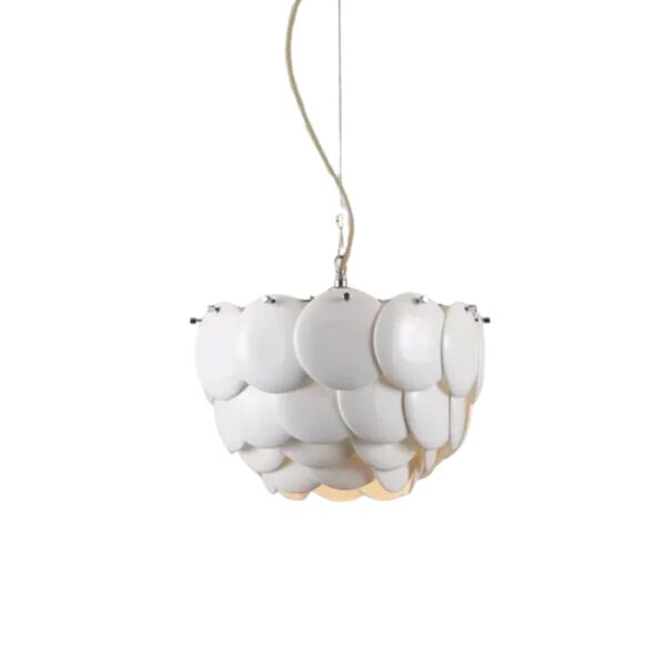 Lustre année 50 en céramique sur fond gris