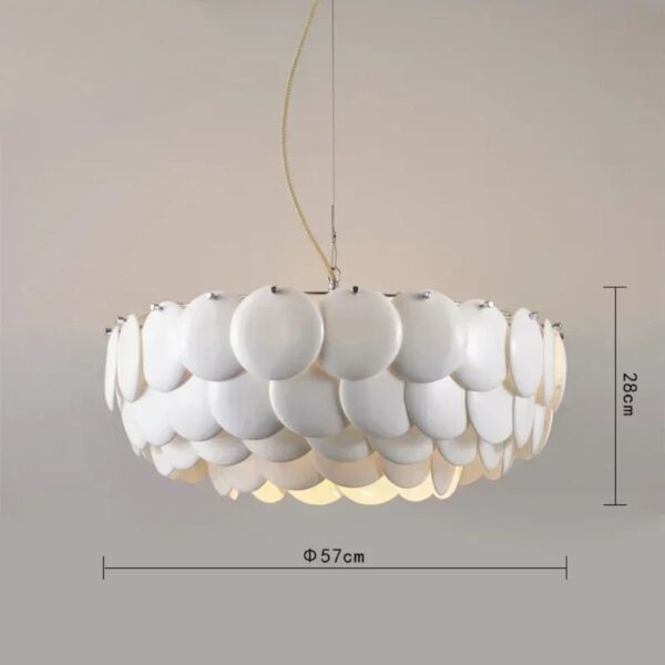 Lustre année 50 en céramique sur fond gris