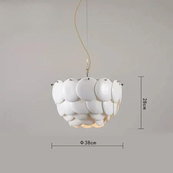 Lustre année 50 en céramique sur fond gris