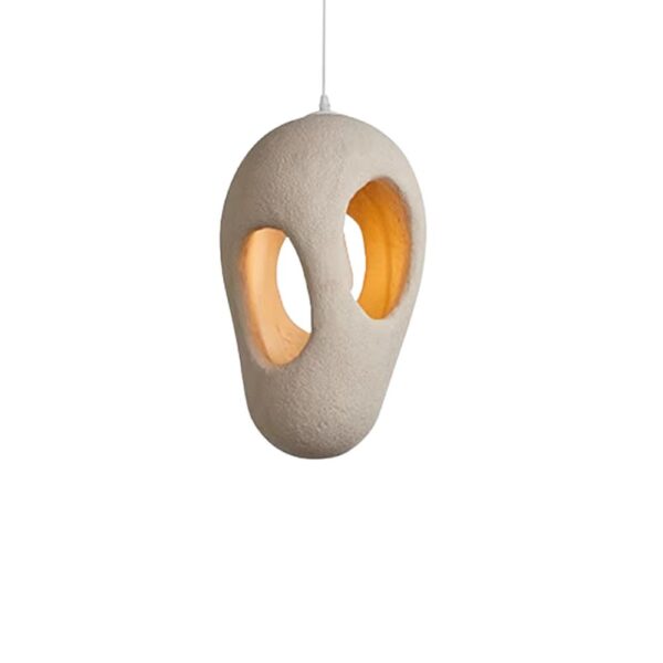 Lustre beige wabi sabi sur fond blanc