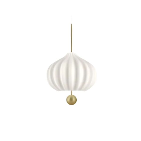 Lustre blanc en pierre de verre sur fond blanc
