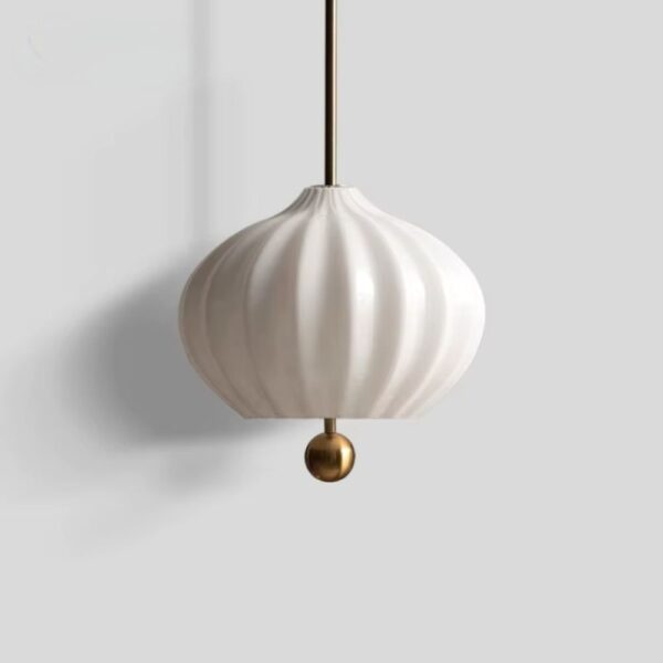Lustre blanc en pierre de verre