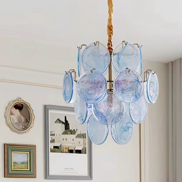 Lustre bleu moderne à cercles