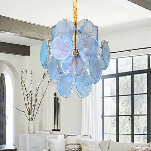 Lustre bleu moderne à cercles