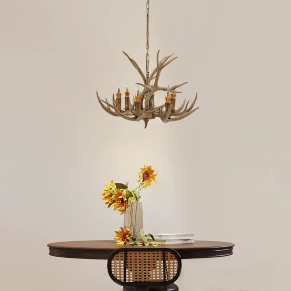 Lustre bois de cerf décoratif