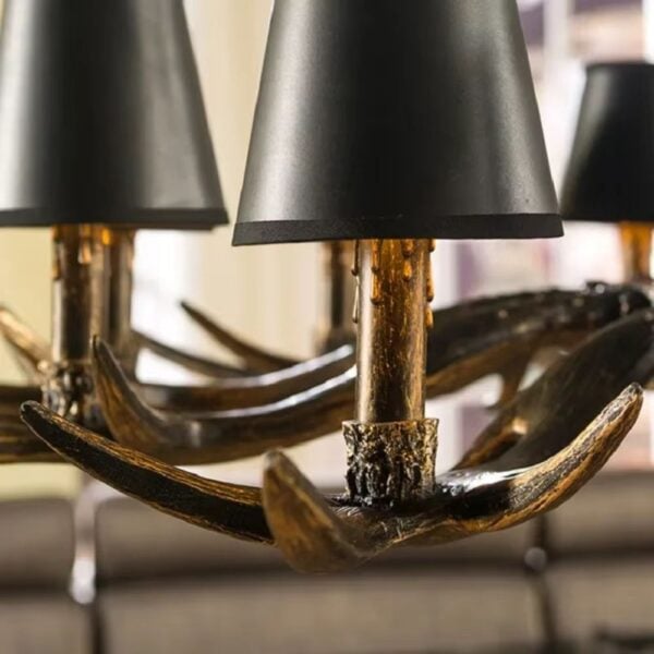 Lustre bois de cerf rétro