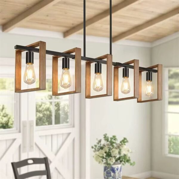 Lustre bois design américain