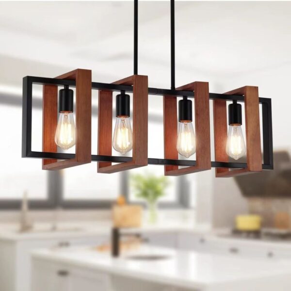 Lustre bois design américain