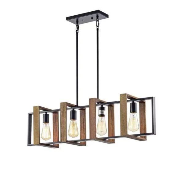 Lustre bois design américain sur fond blanc