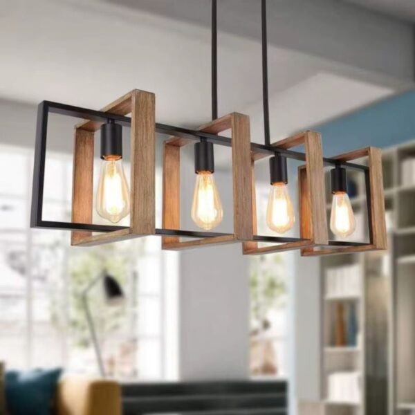 Lustre bois design américain