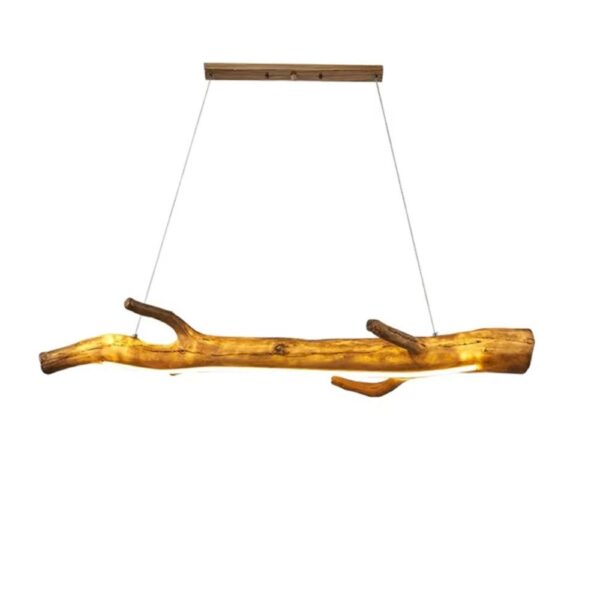 Lustre bois flotté moderne sur fond blanc