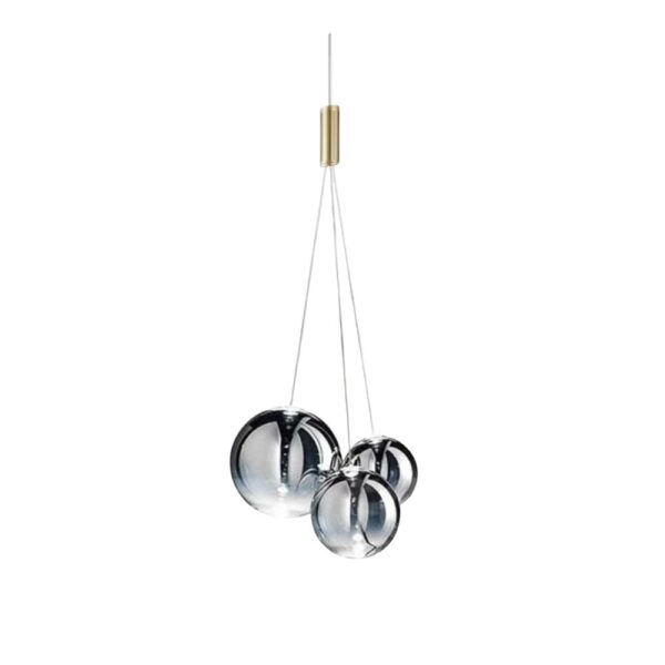 Lustre 3 suspensions minimaliste en verre sur fond noir
