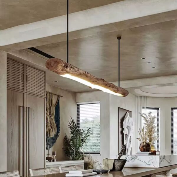 Lustre bois flotté naturel