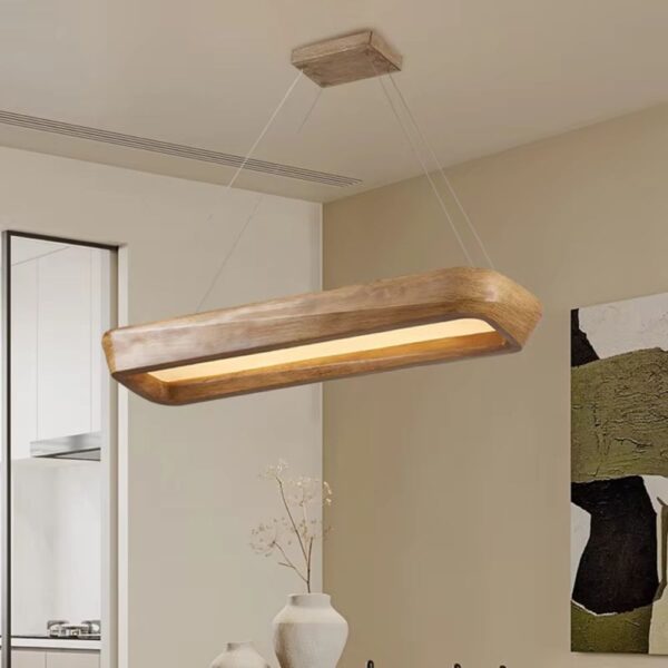 Lustre bois nordique et rectangulaire