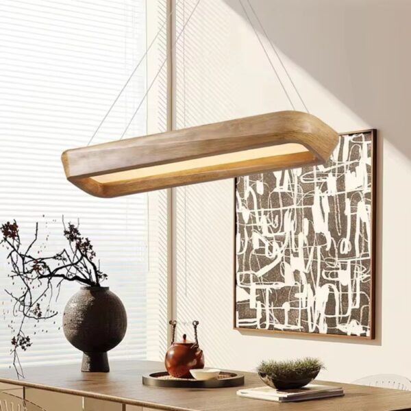 Lustre bois nordique et rectangulaire