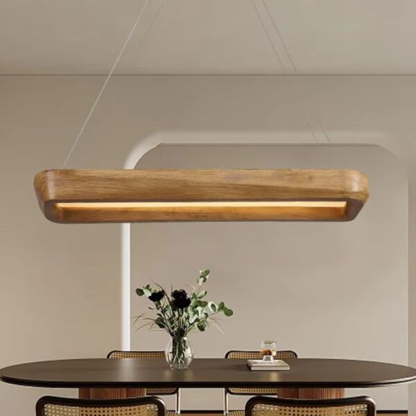 Lustre bois nordique et rectangulaire