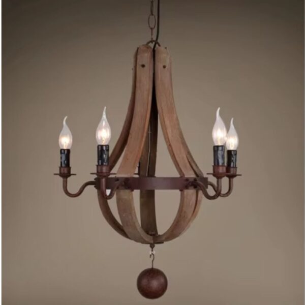 Lustre bougie rétro et naturel sur fond beige