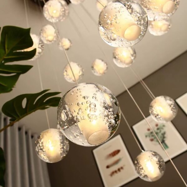 Lustre boule en cristal