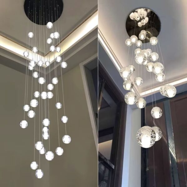 Lustre boule en cristal