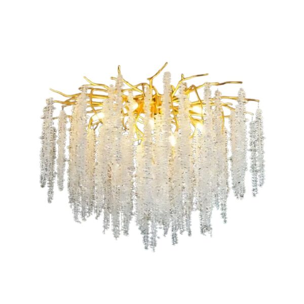 Lustre branche luxueux en cristal dans une pièce