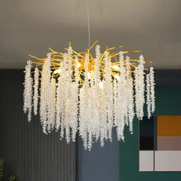 Lustre branche luxueux en cristal