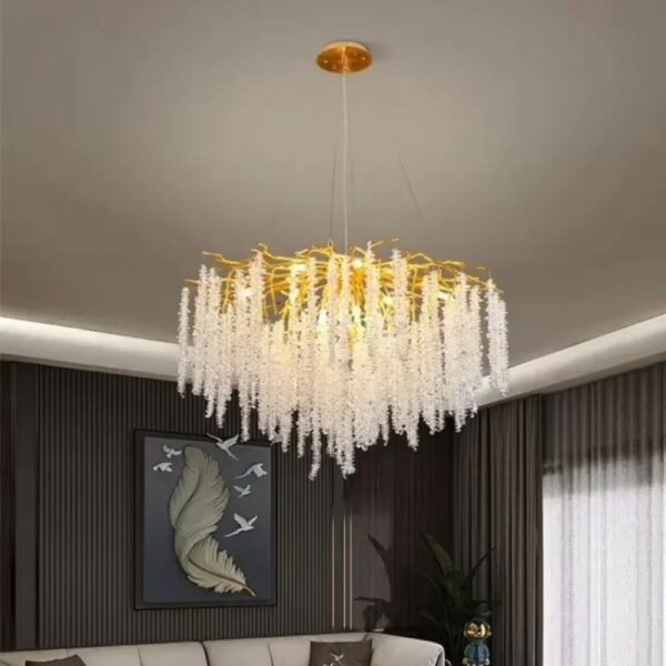 Lustre branche luxueux en cristal