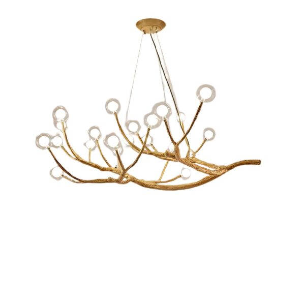 Lustre branche moderne en résine sur fond beige