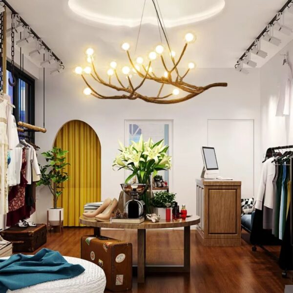 Lustre branche moderne en résine